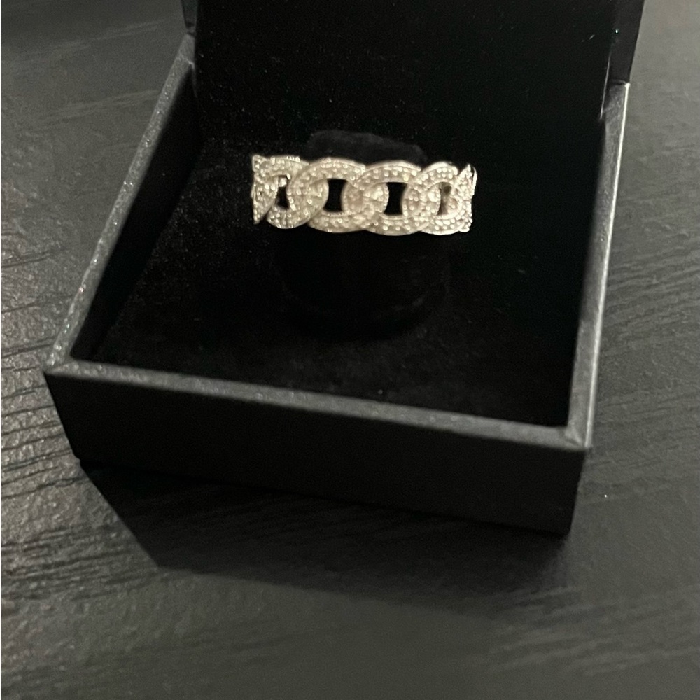 Womens .25 carat T.W. sterling silver rope ring